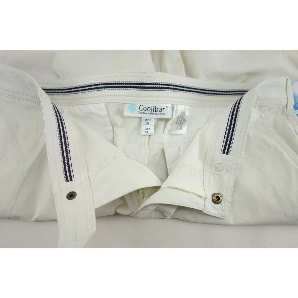 Coolibar UPF 50+ Sun Protection Light Khaki Men's SZ 38 Trek Hiking Golf Shorts‎